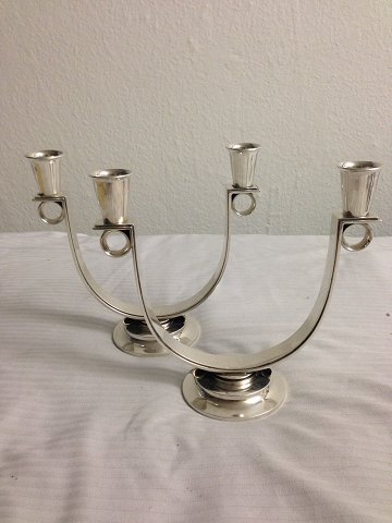 Pair of Georg Jensen Sterling Silver Candlesticks No 623