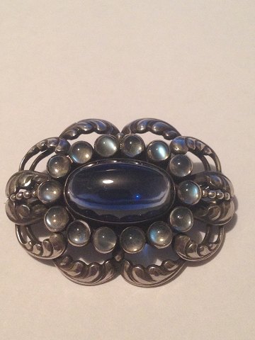 Georg Jensen Sterling Silver Brooch with 15 stones No 160