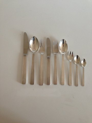 Georg Jensen Bernadotte Sterling Silver Dinner and Lunch Flatware set 108 pieces