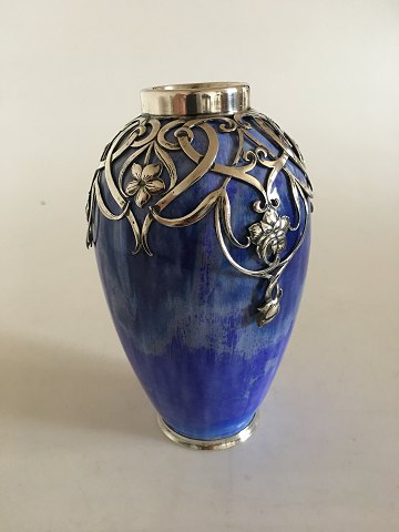 Royal Copenhagen Unique Crystaline Glaze vase by Valdemar Engelhardt with 
Michelsen Mounting No G47