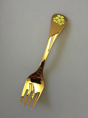 Georg Jensen Annual Fork 1985 in gilded Sterling Silver with enamel