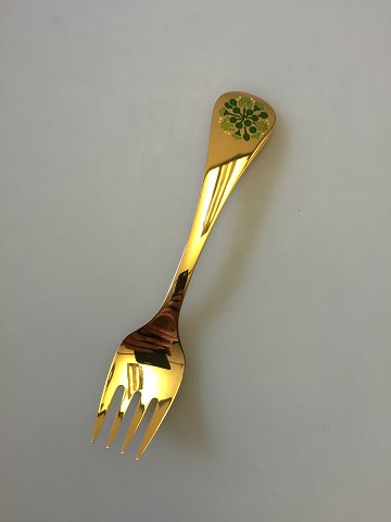 Georg Jensen Annual Fork 1989 in gilded Sterling Silver with Enamel