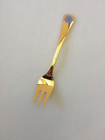Georg Jensen Annual Cake Fork 1980 in gilded Sterling Silver with enamel