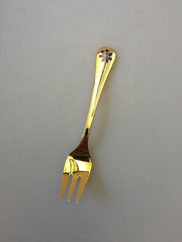 Georg Jensen Annual Cake Fork 1986 in gilded Sterling Silver with enamel