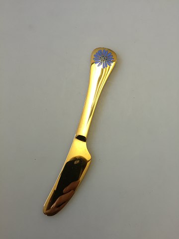 Georg Jensen Annual Knife 1980 in gilded Sterling Silver with enamel.