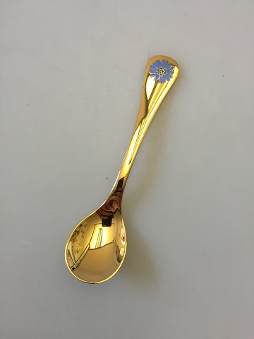 Georg Jensen Annual Teaspoon 1980 in gilded Sterling Silver with enamel
