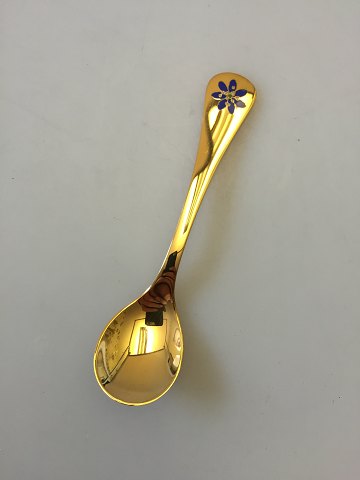 Georg Jensen Annual Teaspoon 1986 i gilded Sterling Silver with enamel.