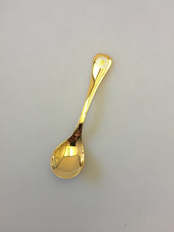 Georg Jensen Annual Teaspoon in gilded Sterling Silver 1987 with enamel.