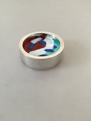 Anton Michelsen Inger Hanmann Lid/paperweight in Sterling Silver & Enamel