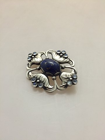 Georg Jensen Sterling Silver Brooch with Lapis Lazuli and Moonstones No 173