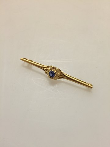 Georg Jensen 18K Gold Brooch with Synthetic Saphire  No 281