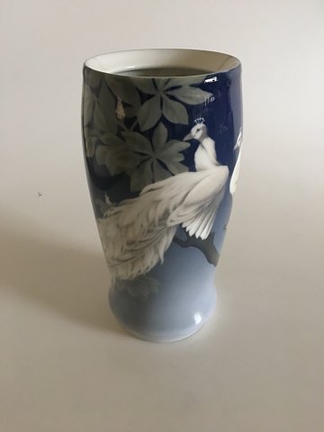 Rare Bing & Grondahl Vase with Peacocks No 4603/95
