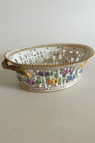 Flora Danica Pierced Oval Bowl with Handles No 20/3536