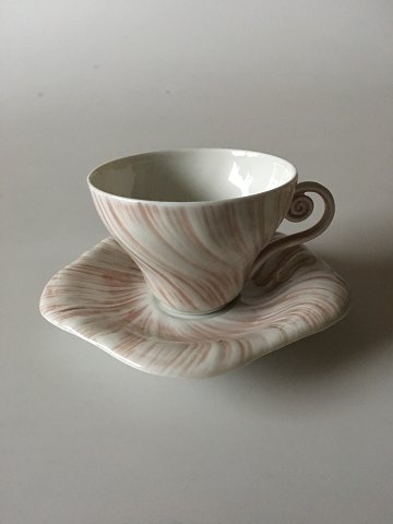 Royal Copenhagen Pink Triton Mocca Cup and Saucer No 14179