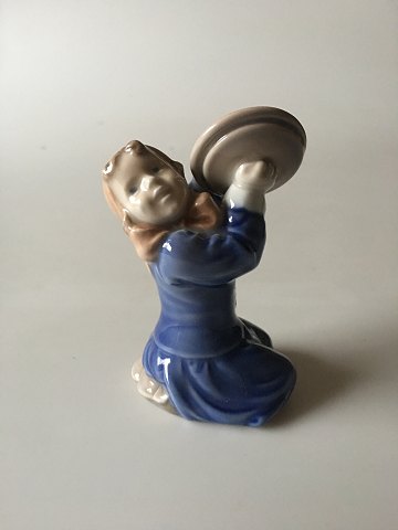 Royal Copenhagen Figurine of Girl with lid from a pot No 3677