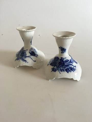 Danam Antik * Royal Copenhagen Blue Flower Curved Pair of Candlesticks No  1711