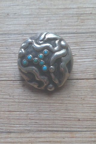 Mogens Ballin Silver Brooch with 7 Lapis Lazuli Stones