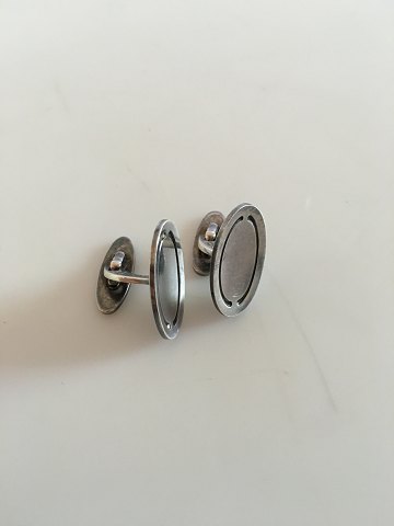 Georg Jensen Sterling Silver Oval Cufflinks No 75A