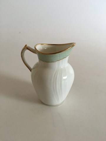 Royal Copenhagen Green Curved with Gold Creamer No 1538