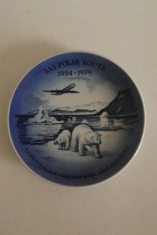 Royal Copenhagen SAS Aviation Plate 25th Jubilee for the first flight over the 
North Pole.