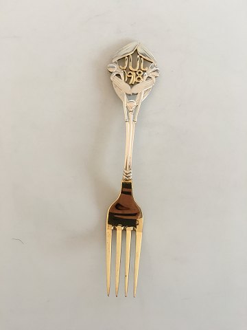 A. Michelsen Christmas Fork 1918 Gilded Sterling Silver