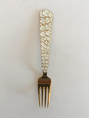 A. Michelsen Christmas Fork 1956 Gilded Sterling Silver with Enamel