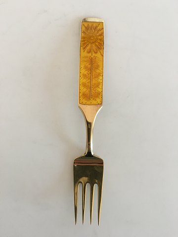 A. Michelsen Christmas Fork 1967 Gilded Sterling Silver with Enamel