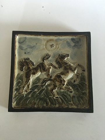 Royal Copenhagen Stoneware Wall Relief with Horses by Knud Kyhn No 22032