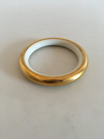 Royal Copenhagen Porcelain Gold Plated Bangle Bracelet