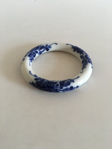 Royal Copenhagen Porcelain Bangle Bracelet with Blue Flower