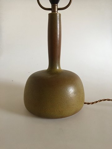 Royal Copenhagen Stoneware Lamp by Gerd Bøgelund in Solfatra Glaze No 21428