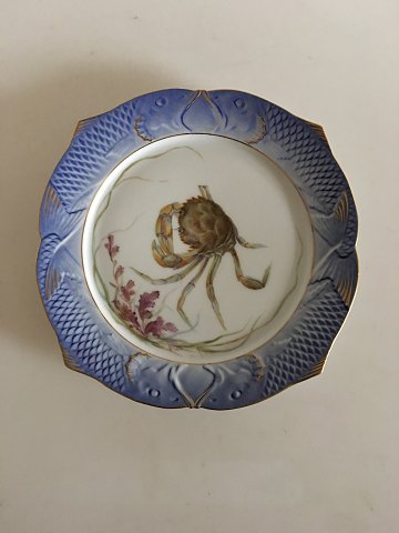 Royal Copenhagen Blue Fish Plate with Gold No 1212/3002