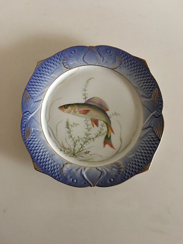 Royal Copenhagen Blue Fish Plate with Gold No 1212/3002