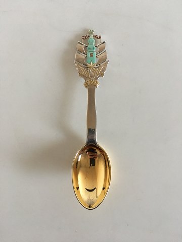 A. Michelsen 1930 Christmas Spoon In Gilded Sterling Silver and Enamel