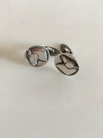 Georg Jensen Sterling Silver Cufflinks No 63 with Horses.