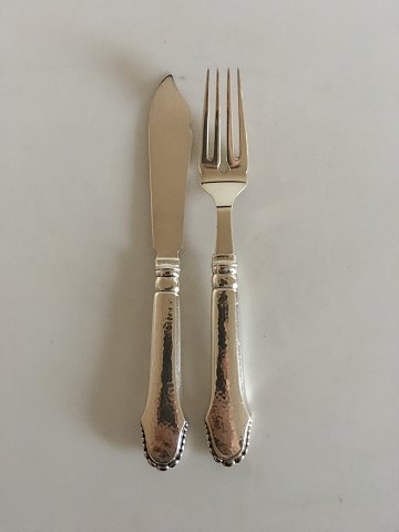Christiansborg Fish Flatware Set in Silver. 24 Pieces for 12 pers.