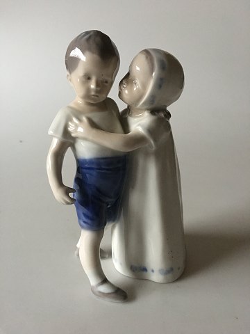 Royal Copenhagen Figurine No 406 of Girl Hugging a Boy