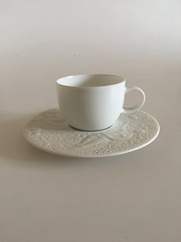 Bjorn Wiinblad for Rosenthal White Espresso Cup with Decorated Saucer
