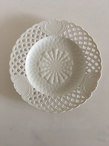 Royal Copenhagen Antique White Plate 1790-1810 with Pierced Woven Border