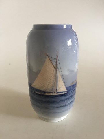 Royal Copenhagen Vase No 1484/107 with Sailboat Motif