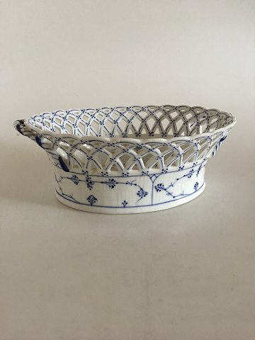 Royal Copenhagen Blue Fluted Plain Pierced Fruit Basket No 1057