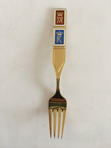 Anton Michelsen Commemorative Fork In gilded sterling Silver from 1964.
