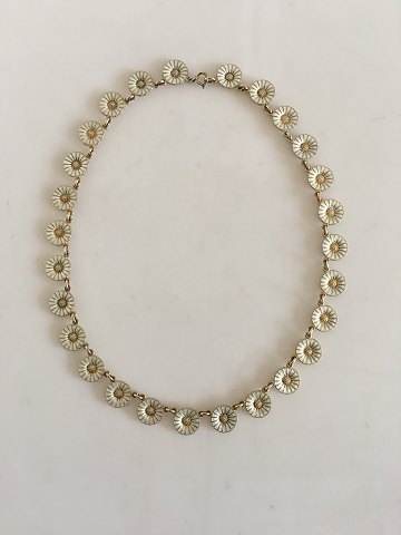 Anton Michelsen Daisy Necklace in Gilded Sterling Silver and White Enamel