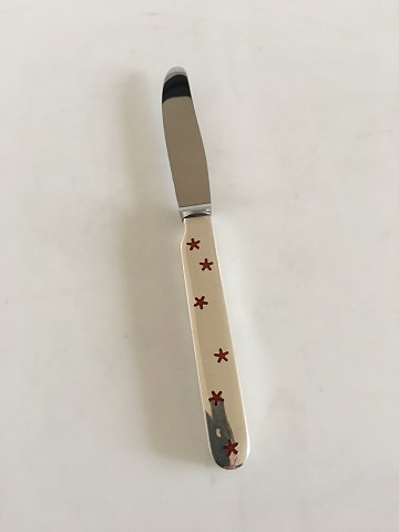 Anton Michelsen Sterling Silver Child Knife with Red Enamel Motif