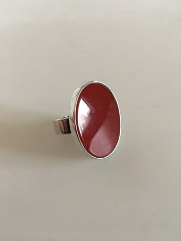 Niels Erik From Sterling Silver Ring with Red Stone