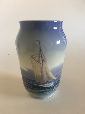 Royal Copenhagen Vase No 2842/3604 with Ship and Ocean Motif