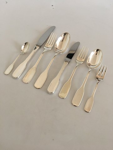 "Susanne" Hans Hansen Sterling Silver Flatware Set for 12 People. 96 Pieces