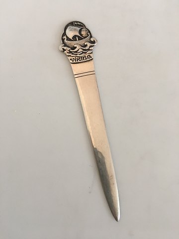 Evald Nielsen Silver Letter Opener with Viking Ornament.