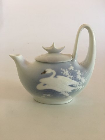 Royal Copenhagen Coffee Pot No. 8270 with Unique Swan Motif by Marianne Höst