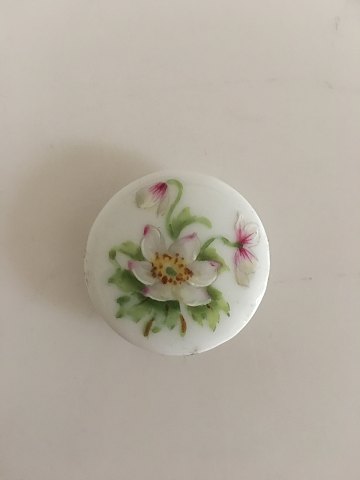 Royal Copenhagen Porcelain Button with Handpainted Flower Motif